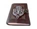 Hamsa The Five Finger Embossed Notebook Brown With Antique Two Color And Handmade Unlined Cotton Paper Best Gift For Men And Women
