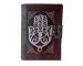 Hamsa The Five Finger Embossed Notebook Brown With Antique Two Color And Handmade Unlined Cotton Paper Best Gift For Men And Women