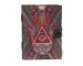 Handmade Leather Printed Journal Hamsa Hand With Eye Design 200 Deckle Edge Paper Brass C-Lock Leather Writing Journals & Sketchpads