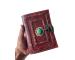 New Handmade Genuine Leather Antique Shape TOURQUISE Stone Leather Journal Antique Diary Spell Book Of Shadows Notebook