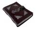 Bat Embossed Double Color Notebook With Tobacco Color Leather Journal