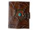 Handmade Antique Genuine Leather Single Eye Stone Leather Journal Antique Diary Spell Book Of Shadows Notebook Handbook Leathers Book For Gift 7x5 Cotton Paper 240
