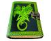 Handmade Astronomical Illustration Of The Deckle Old Pages Star Pentagram Dragon In The Green & Black Color Spell Book Of Shade Grimoire Leather Journal Witches Handbook Notebook B