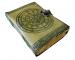 Magic Of Spell Wiccan Sketchbook Deckle Old Pages Journal Leather Antique Green Pentagram 