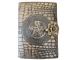 Leather Journal Celtic One Latches Deckle Edge Paper Pentagram Embossed Handmade Leather Diary Crocodile Print Notebook Diary