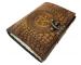 Handmade Leather Journal Celtic One Latches Deckle Edge Paper Pentagram Embossed Leather Diary Crocodile Print Notebook Journal