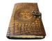 Handmade Leather Journal Celtic One Latches Deckle Edge Paper Pentagram Embossed Leather Diary Crocodile Print Notebook Journal