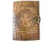 Handmade Leather Journal Celtic One Latches Deckle Edge Paper Pentagram Embossed Leather Diary Crocodile Print Notebook Journal