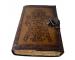 Charcoal celtic sun and moon deckle edge paper cheap classic vintage leather journal book of shadows brown blank diary 