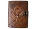Leaf Embossed Grimoire Leather Notebook With Brown Color And Handmade Unlined Deckle Edge Paper Best Gift For Men And Women
