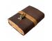 Vintage Brown Soft Leather Bound Lock Key Journal Antique Handmade Notebook Blank Spell Book Journal Diary