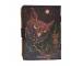 Leather Printed Journal Handmade Owl Design Both Side 200 Deckle Edge Paper Brass C-Lock Leather Writing Journals Diary