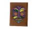 Handmade Antique Brown Soft Leather Journal Colorful Day Of The Dead Skull Design Refillable Notebook & Sketchbook Diary 7x5