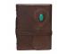 Handmade Soft Leather Journal Turquoise Stone Writing Bound Journals Diary Handmade Recycled Cotton 120 Blank Pages