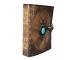 Triple Moon With Stone Leather Journal Notebook - Leather For Men And Women - Craft Unlined Cotton Paper 200 Deckle Old Pages, Leather Book Diary Pocket Notebook
