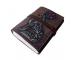 Handmade Leather Journal Grimoire Howling Wolf Design Wiccan Blank Book Of Shadows Journal With Tan Wrap Witchcraft Pagan Celtic Spell Book Witch Writing Notebook 7x5Inches