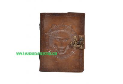 New Vintage Handmade Howl Wolf Embossed Vintages Blank Paper Notebook Leather Journal Diary