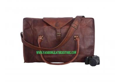 Goat Leather Travel Luggage Bags