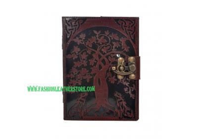 Handmade Leather Journal New Design Beautiful Cut Work Leather Journal Wolf Tree Style Cut Journal