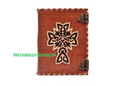 Vintage Leather Journal Wholesaler New Design Vintage Cross Handmade Notebook Blank Paper Leather Journal
