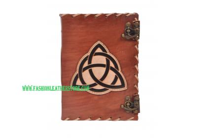 New Design Vintage Handmade Leather Journal Wholesaler Beautiful Cut Work Leather Journal Triangle Design Notebook