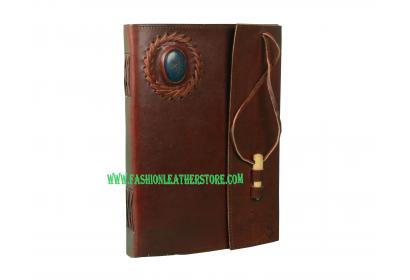 Celtic Vintage Handmade Genuine leather School, book, small notepad Journals Album gift with Stone And Pen Closer