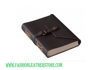 Vintage Handmade Black Soft Leather Antique Design Bound Notebook