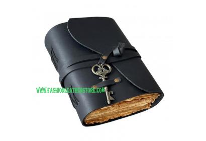 Handmade Vintage Leather Bound Journal with antique key