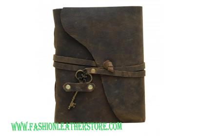 Genuine Handmade Antique Soft Leather With Key Bound Journal
