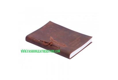 Genuine Embossed Handmade Soft Leather Journal Writing Feather Design Journal