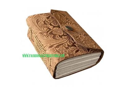 Antique Garden Flower Embossed Leather Journal