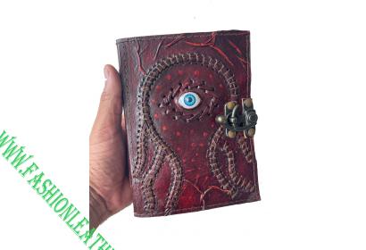 HADNMADE EYE JOURNAL OCTOPUS BOOK OF SHADOWS ANTIQUE LEATHER JOURNAL HADNAMDE DRAWING BOOK