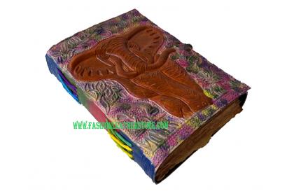 Vintage New Antique Design Handmade Elephant Embossed Leather Journal Notebook Multi Color