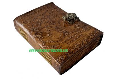 Antique Embossed Ouija Leather Journal Spell Book