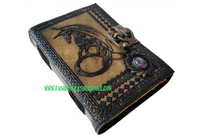 HANDMADE EMBOSSED DIARY LEATHER JOURNALS FOR WRITING NOTEBOOK SKETCHBOOK DIARY WITH LOCK F