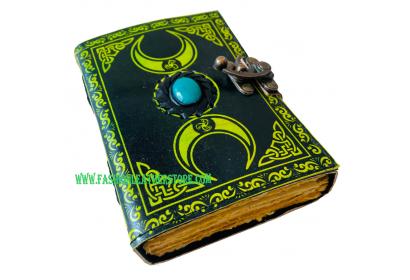 Book Of Shadows Moon Leather Journal Eye Triple Moon journal Stone bound journal for gifti