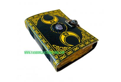 Book Of Shadows Moon Leather Journal Eye Triple Moon journal Stone bound journal for gifti
