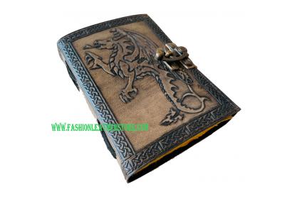 Leather Journal Notebook Rustic Vintage Bound Journals Diary Notebooks 240 Pages Hard Cover Leather Notebook Pentagram Dragon