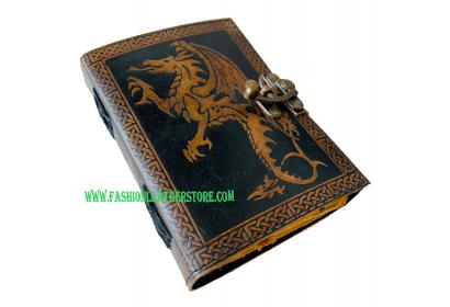 Wholesaler Le Cuir Dragon Wicca Wiccan Antique Leather Antique Double Color Print Embossed