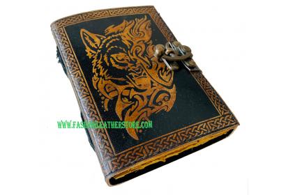 Wholesaler-Wolf-Face-Wicca-Wiccan-Antique-Yellow-Black-Leather-NeoPagan-Leather-Journal-Spell-Book-Of-Shadows-Sketchbook-Drawing-Scrapbook-Blank-Unlined-Paper