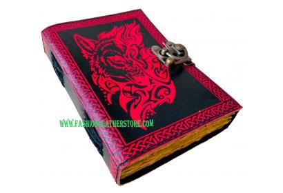 Wolf Leather Journal Face Leather Bound Journal Handmade Notebook Embossed Traveler Diary Custom Sketchbook Personal Books