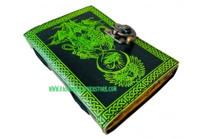 Wholesaler Handmade Grimoire Eye Of Horus Leather Journal Book Of Shadows Leather Journal With C Lock Best Gift For Christmas, New Year, Men, Women Deckle Edge Paper 200 Pages