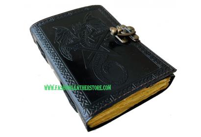 Wholesaler Pentacle Dragon Black Pentagram Wicca Wiccan Antique Leather Pagan Star Embosse