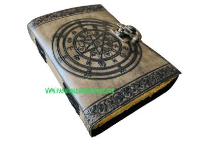 Magic Of Spell Wiccan Sketchbook Deckle Old Pages Journal Leather Pentagram For Women Vint