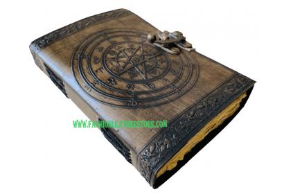Sketchbook Deckle Old Pages Journal Magic Of Spell Wiccan Leather Pentagram For Women Vint
