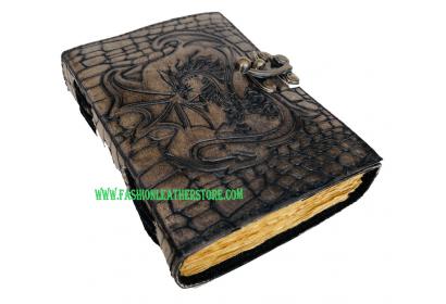 Crocodile Style Printed Journal For Deckle Old Pages Vintage Women Sketchbook Dragon Large