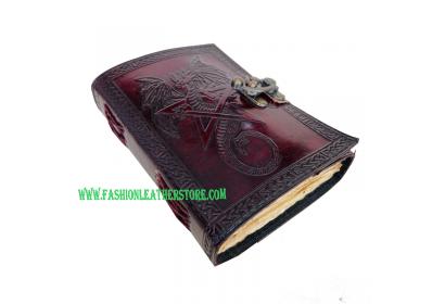 Vintage Dragon Embossed Leather Journal For Women Sketchbook Large Book Of Shadows Design 