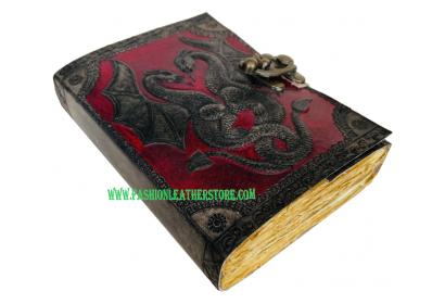 Vintage Leather Journal For Women Leather Bound Embossed Sketchbook Dragon Large Book Of S