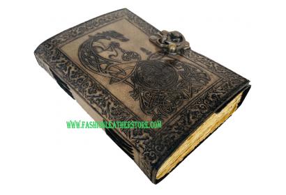 Personal Organizer Notebook Leather Journal Beautiful For Collage Dragon Embossed Handmade Book Of Shadows Poetry Book