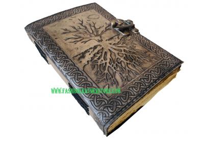 Vintage Leather Journal Tree Of Life Leather Bound Journal Notebook Vintage Deckle Edge Pa